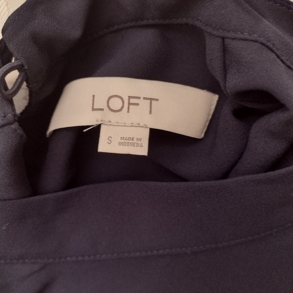 LOFT Small Navy Blue Blouse - Picture 2 of 4